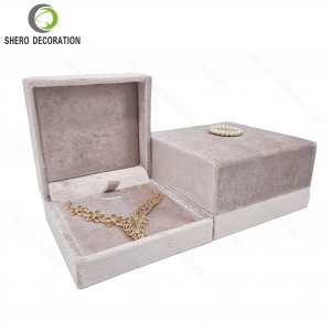 Elegant Velvet Jewellery Gift Box Soft Fabric Bracelet Jewelry Gift Packaging Box with Logo