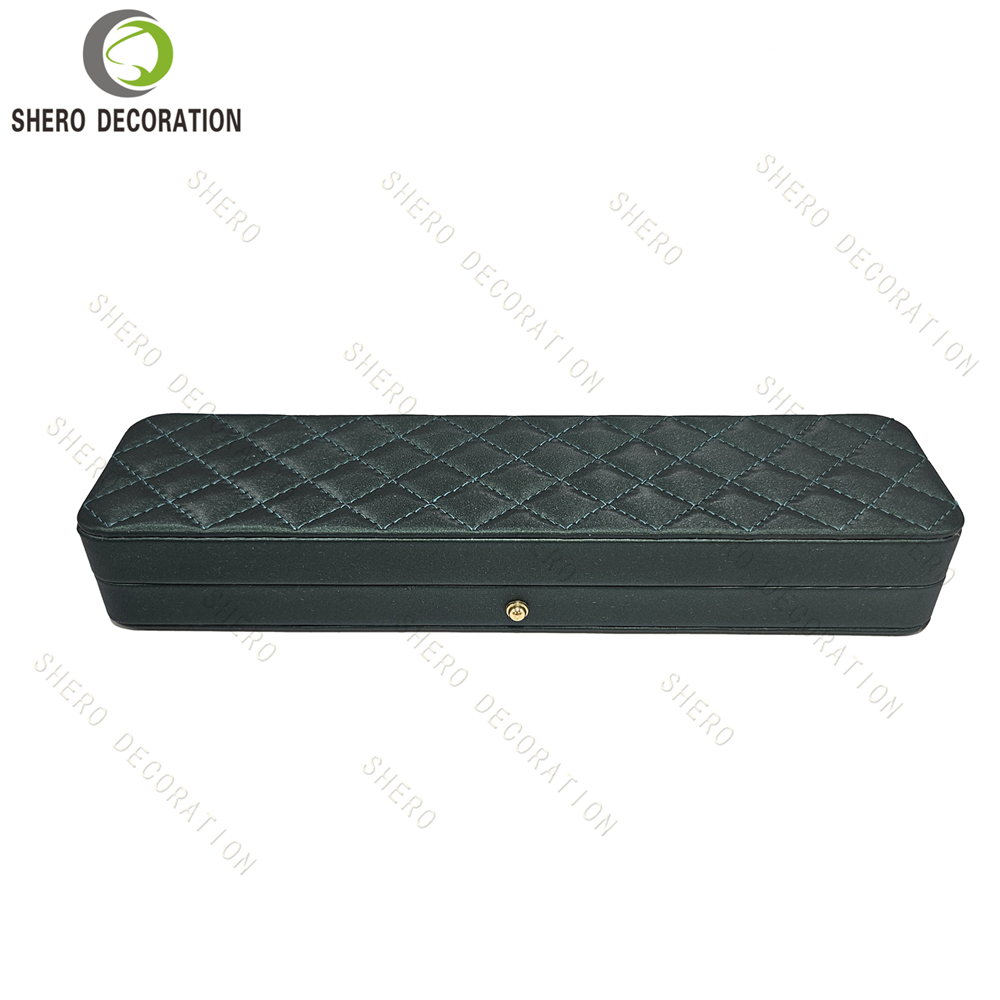 Modern Green Flip Top PU Leather Jewelry Box Durable Packaging Box for Daily Gift