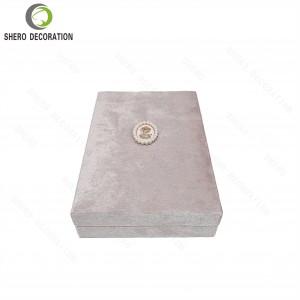 Customizable Pink Velvet Jewelry Gift Box Luxury Necklace Packing Box with Logo