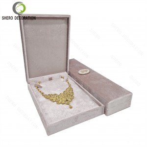 Purple Velvet PU Jewelry Display Boxes Custom Logo Necklace Box Packaging