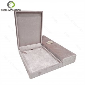 Purple Velvet PU Jewelry Display Boxes Custom Logo Necklace Box Packaging