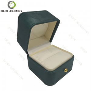 PU Leather Jewelry Box Custom Logo Green Gift Packaging Box for Necklace