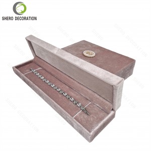 Hot Selling Jewelry Gift Box Pink Velvet Jewellery Box For Ring Earring Necklace Custom Logo