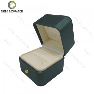 PU Leather Jewelry Box Custom Logo Green Gift Packaging Box for Necklace