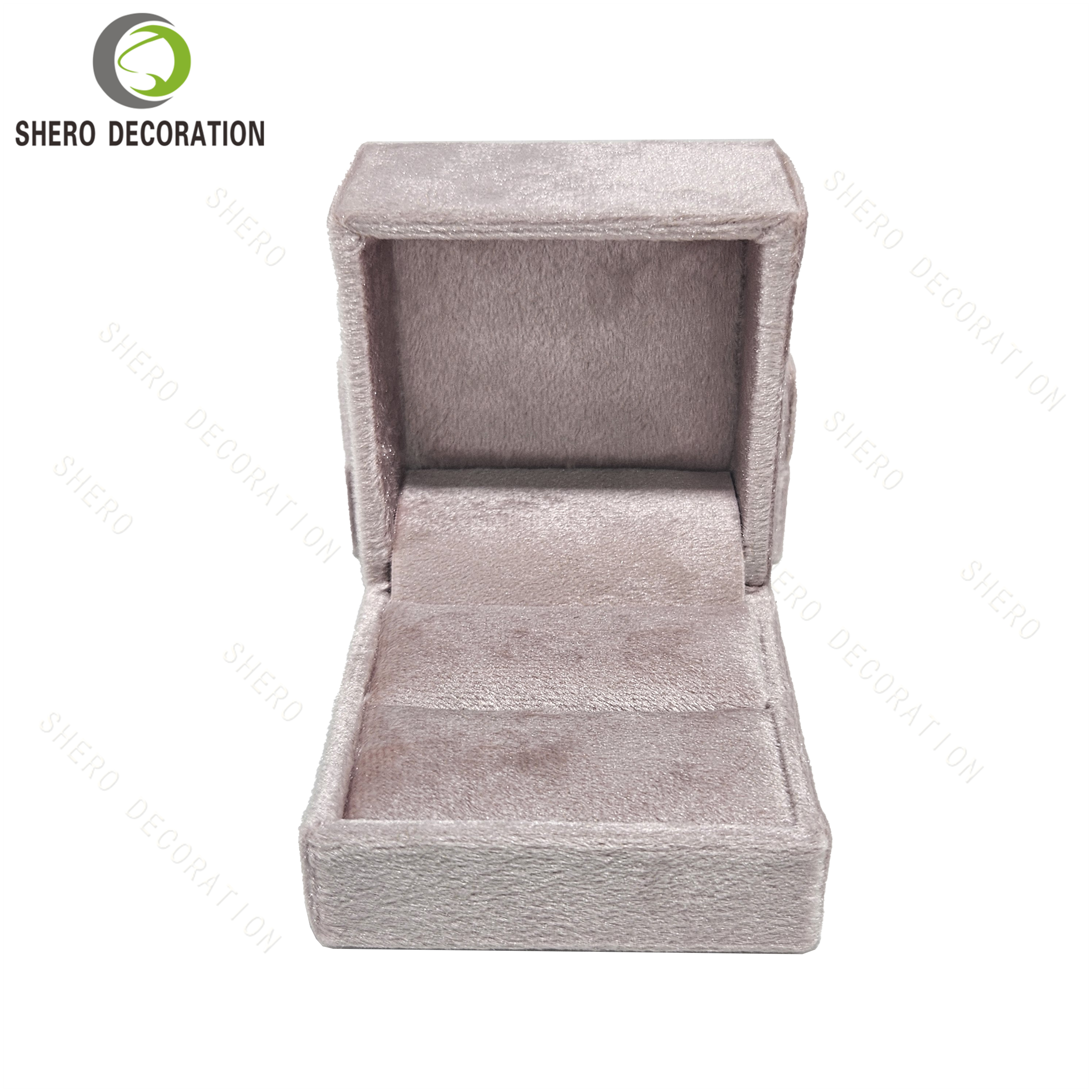 Custom Logo Pink Velvet Jewelry Box High End Jewellery Gift Box For Ring