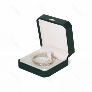 Custom Jewelry Leather Boxes for Bracelet Ring Earrings Necklace Green Jewelry Gift Boxes
