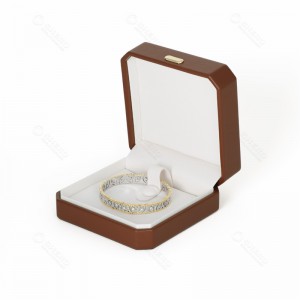 Luxury Magnetic PU Leather Jewellery Box Green Jewelry Gift Box Velvet Lining for Ring