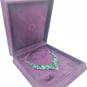 Purple Velvet Jewelry Packaging Box Portable Jewellery Gift Case For Bracelet Chain