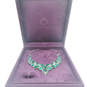 Purple Velvet Jewelry Packaging Box Portable Jewellery Gift Case For Bracelet Chain