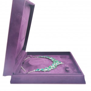 Purple Velvet Jewelry Packaging Box Portable Jewellery Gift Case For Bracelet Chain