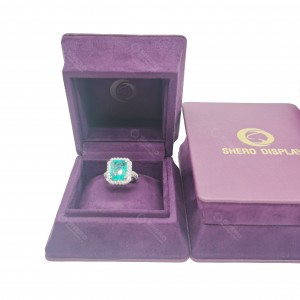 Custom Logo Velvet Jewelry Storage Box Fine Jewellery Gift Box For Retail Shop