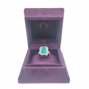 Wholesale Velvet Jewellery Box Purple Gift Boxes For Engagement Wedding Jewelry Packaging
