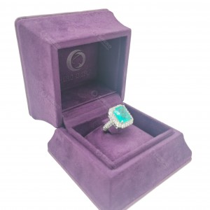 Custom Logo Velvet Jewelry Storage Box Fine Jewellery Gift Box For Retail Shop
