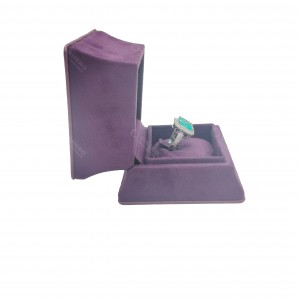 Velvet Jewellery Box Purple Jewelry Packaging Box For Rings Earrings Wholesale Custom Logo