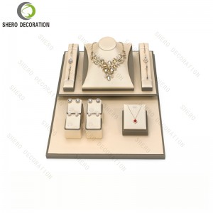 Wholesale Microfiber Jewelry Ring Earring Stands Short Necklace Bust Jewelry Display Set for Counter