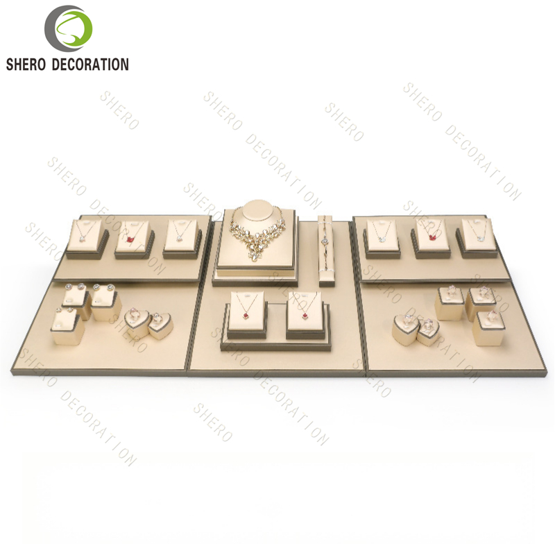 Jewelry Counter Display Props Necklace Ring Bracelet Display Rack and Tray Set