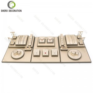 Beige Jewellery Display Stand Props Custom Luxury Bangle Pendant Ring Jewelry Display Set