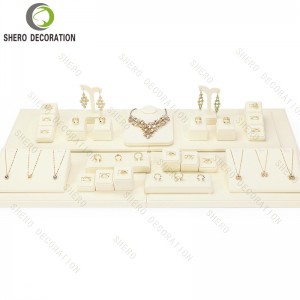 Luxury Black Customized Jewelry Display Stand Necklace Earrings Rings Showcase Props Set Special Counter Accessories Display