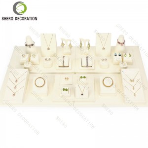 Luxury Black Customized Jewelry Display Stand Necklace Earrings Rings Showcase Props Set Special Counter Accessories Display