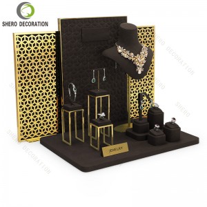 Microfiber Luxury Display Jewelry Sets for Bracelet Necklace Ring Earring Watch Fancy Jewellery Display Set