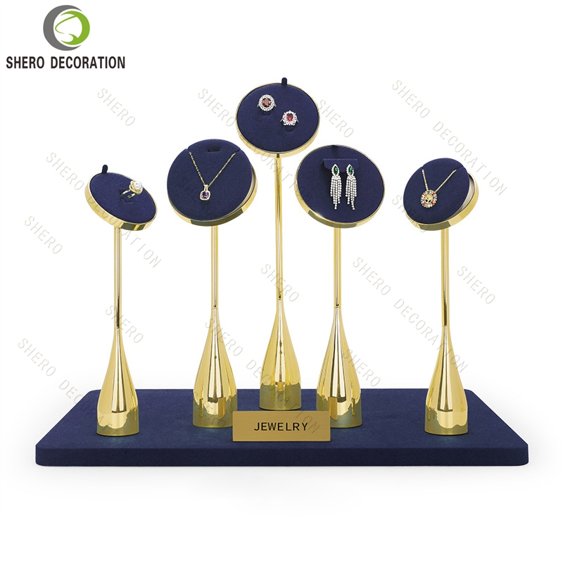 Customized Store Window Vitrine showcase Bust Plush Stand Jewellery Display Set jewelry display set luxury stand