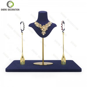 Custom Modern Brown Jewelry Display Set Luxury Stand Jewelry Mannequin Display Set Necklace Jewelry Display Set