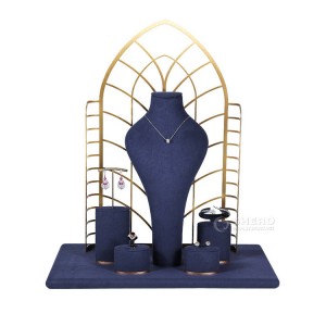 New Arrival Fashion Microfiber Display Props Metal Bangle Earrings Stand Jewelry Display Rack Set