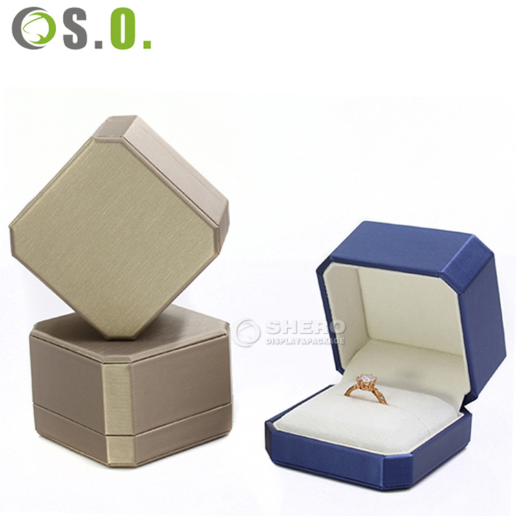 Shero Hot Selling Custom Logo Square Jewelry Plastic Blue Jewelry Packaging Box (2)