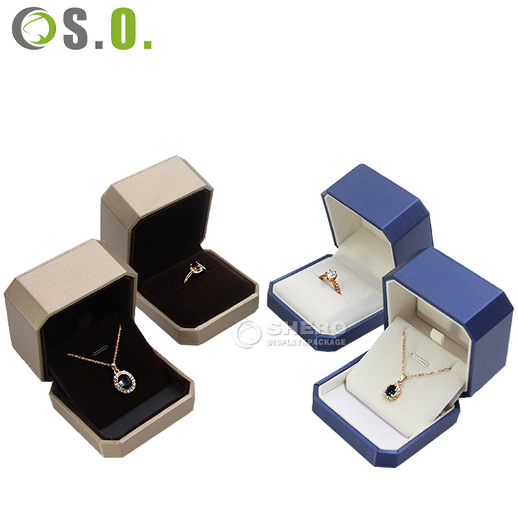 Shero Hot Selling Custom Logo Square Jewelry Plastic Blue Jewelry Packaging Box (5)