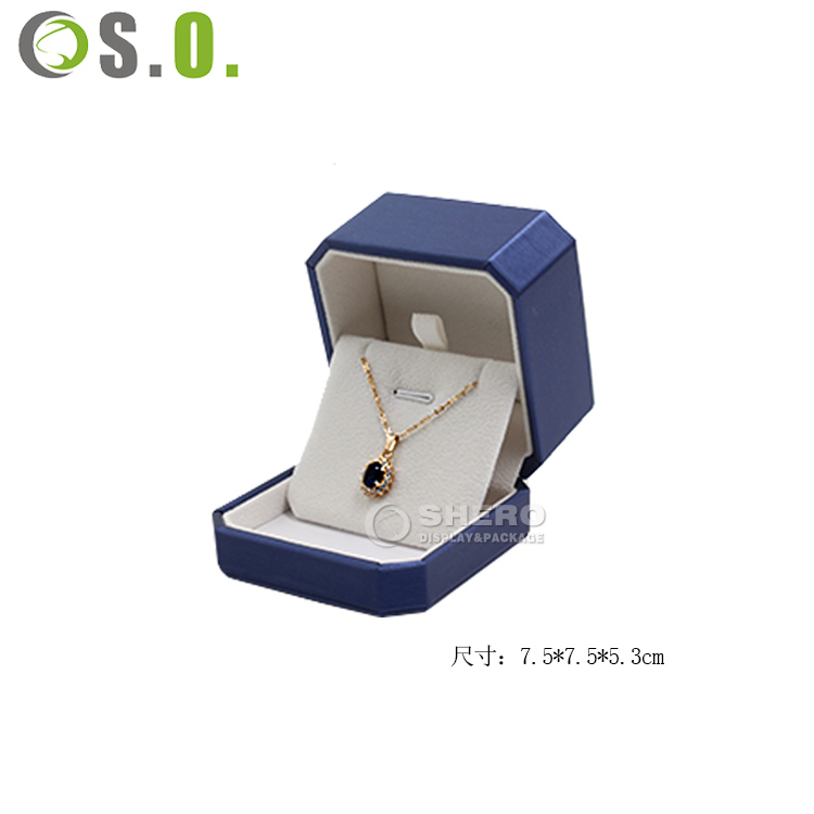 Shero Hot Selling Custom Logo Square Jewelry Plastic Blue Jewelry Packaging Box (6)