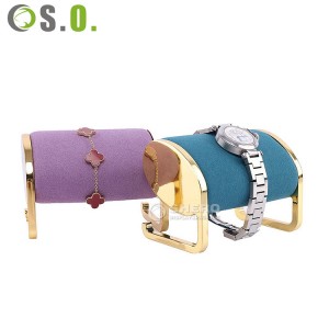Watch Organizer And Storage Metal Bangle Stand Holder Velvet Jewelry Display Stand for Bracelet Photography Prop