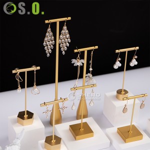 Gold Metal Earring T Bar Stand Two Sizes Earring Hanger Display Jewelry Earring Showroom and Tradeshow Showcase Displays