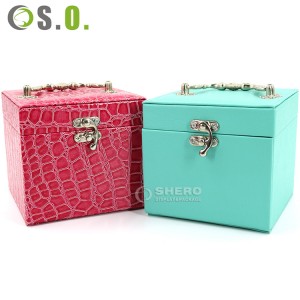 Wholesale Custom Black PU Leather Drawer Jewelry Box Organizer Packaging Box Ring Earring Necklace Bracelet Jewellery Box