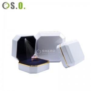 New design led light jewelry packaging box led jewelry ring box with logo