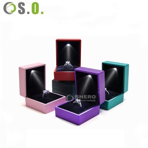 Luxury Color Custom Ring Necklace Pendant Bracelet Earring Watch Led Light Jewelry Box Packaging With Logo