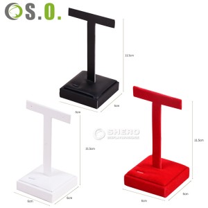 T-Bar Jewelry Display Tower Velvet  Earrings Holder Bracelet Stand