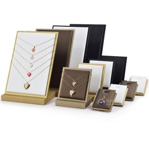 High Quality Jewelry Display Stand PU leather Pendant Exhibitor Shop Necklace Display stand