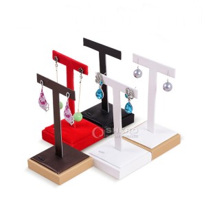 T-Bar Jewelry Display Tower Velvet  Earrings Holder Bracelet Stand