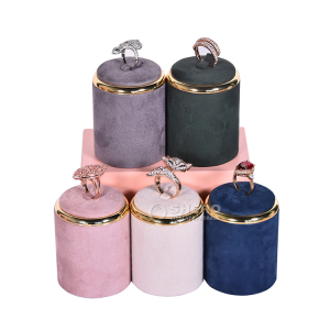 Wholesale Gold Rim Velvet Ring Stand Premium Jewelry Display Cone for Ring Photography & Retail Shop
