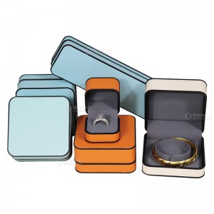 customized logo button velvet ring jewelry box pendant bracelet gift jewelry packaging box full set