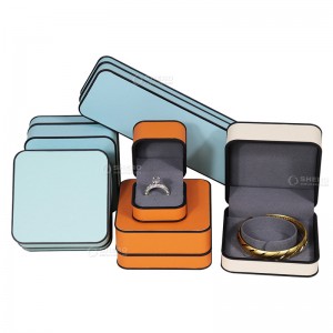 wholesale PU leather Luxurious Custom Bracelet Necklace Ring Jewelry Set Gift Cases Packaging Box