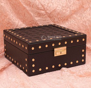 New Custom Jewellery Cases Jewelry Travel Case Outside PU Leather Inside Velvet