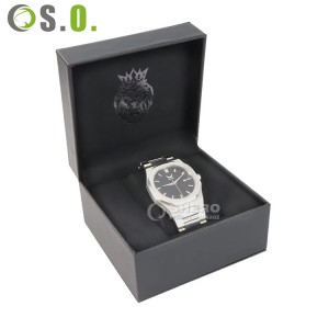 Custom Print Logo Black Pu Leather Custom Watch Box Leather For Watch