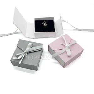 Cassetto con chiusura magnetica di lusso personalizzato Confezione regalo per gioielli con collana ad anello in cartone da 1200 g con logo