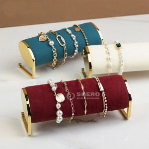 High-quality removable wooden metal T shape 3 Tiers watch bracelet bangle jewelry Holder display stand for jewelry store