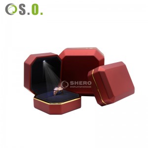 New design led light jewelry packaging box led jewelry ring box with logo