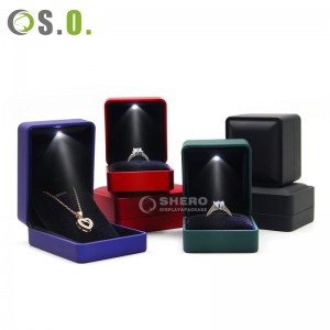 Wholesale Luxury Packaging Wedding Ring pendant Led Jewelry Box With logo