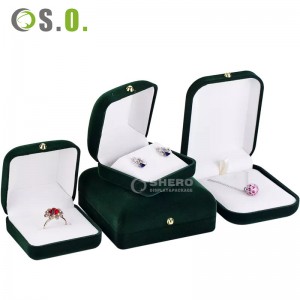 Customized Logo Velvet Earring Boxes Jewelry metal box Ring Packaging Gift Box For Wedding
