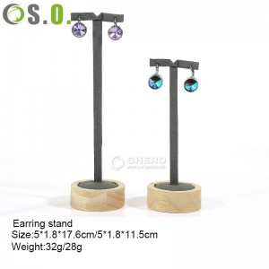 Jewelry Display Stand Wooden Showcase Large Capacity Storage Jewellery Display Stand for Ear Studs Necklace Bracelet Countertop