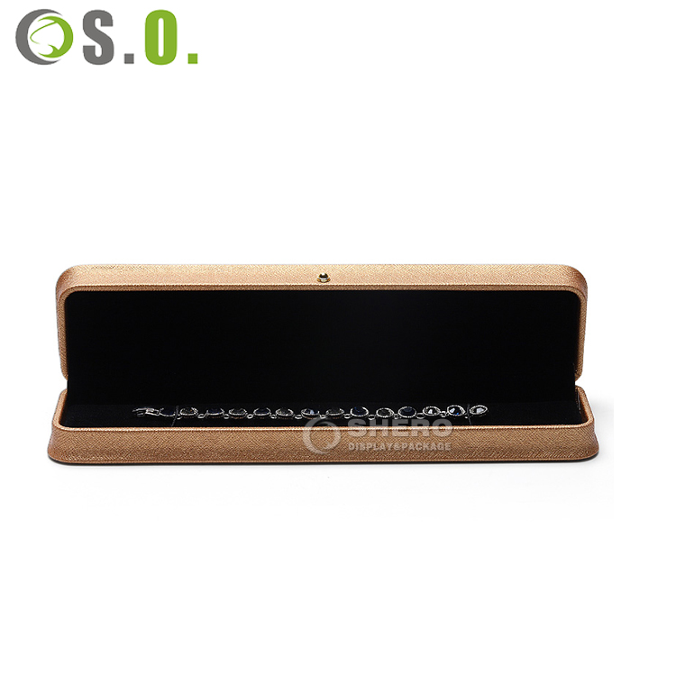 Wholesale Premium Necklace Bracelet Ring Box Jewellery Packaging Custom Luxury Gold Pu Leather Jewelry Box with logo